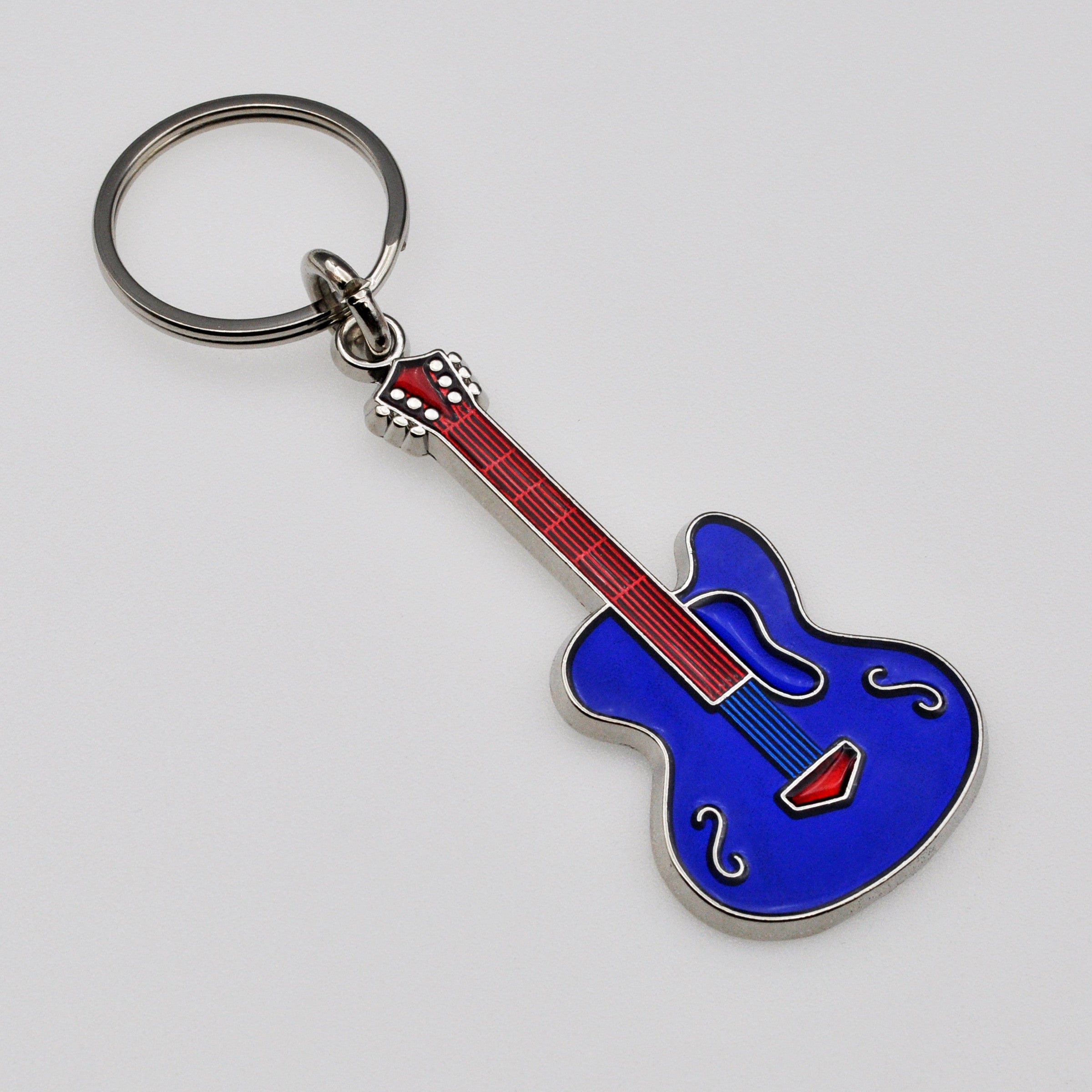 Stained Glass Guitar Shape Key Ring