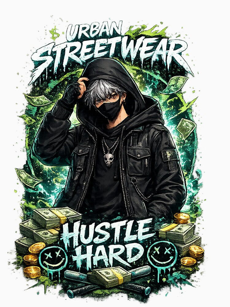 An intense urban illustration capturing the raw energy of street ambition by Med-th-ewolf Unisex T-shirt, Sweatshirt, Hoodie, Long Sleeve Tee