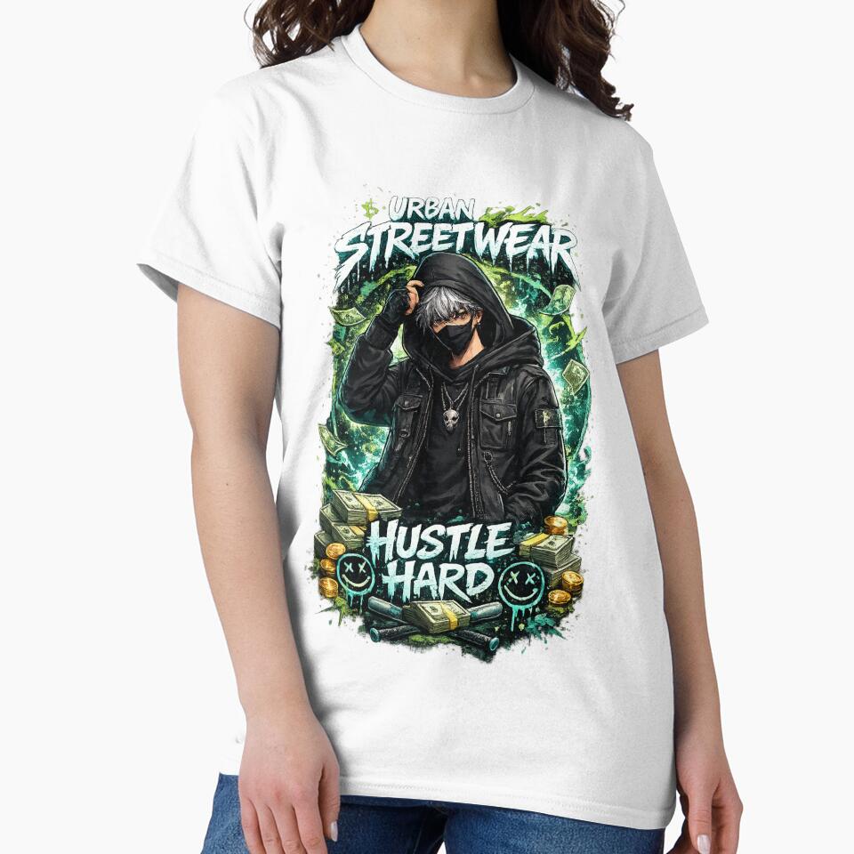 An intense urban illustration capturing the raw energy of street ambition by Med-th-ewolf Unisex T-shirt, Sweatshirt, Hoodie, Long Sleeve Tee
