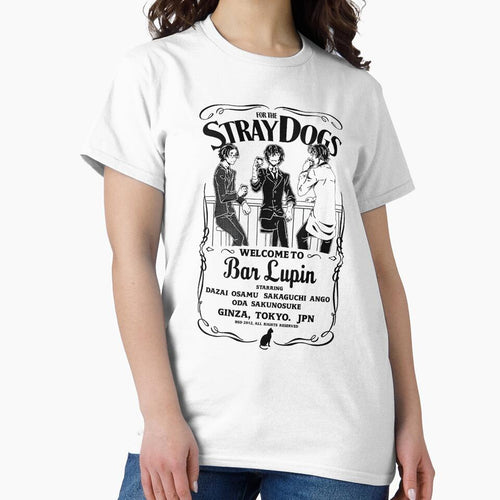 Bungou Stray Dogs White T-Shirt – Anime Graphic Tee, BSD Manga Shirt for Men Women by besttinaart