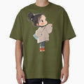 Adorable Aesthetic Anime Girl with Messy Bun Illustration by GunnuDesigns Unisex T-shirt, Sweatshirt, Hoodie, Long Sleeve Tee