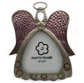 Picture frame shaped as an angel with purple accent pain on the wings pf87