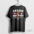 Officials 9 In A Row Georgia Defeat Tennessee T Shirts Unisex T-shirt, Sweatshirt, Hoodie, Long Sleeve Tee