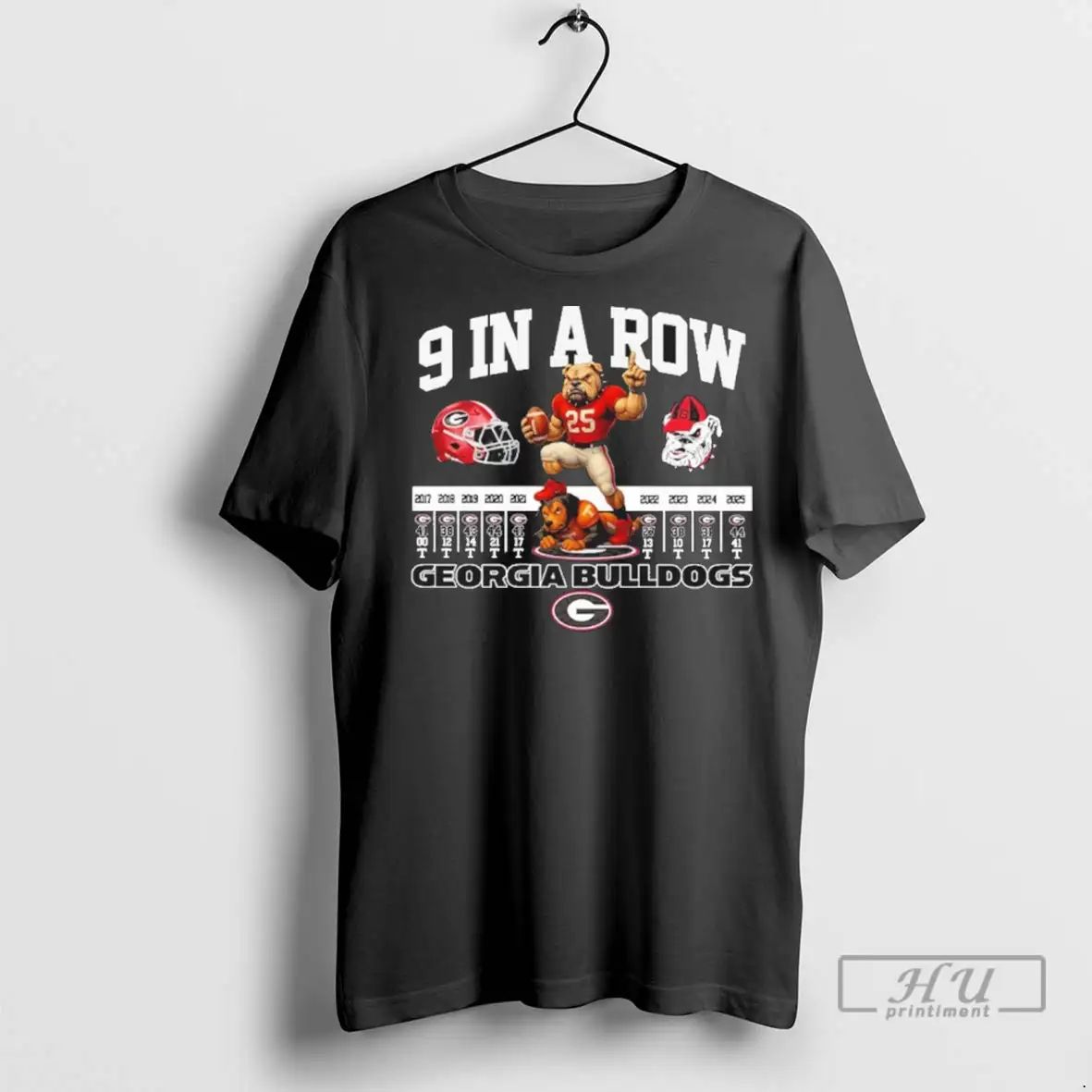 Officials 9 In A Row Georgia Defeat Tennessee T Shirts Unisex T-shirt, Sweatshirt, Hoodie, Long Sleeve Tee